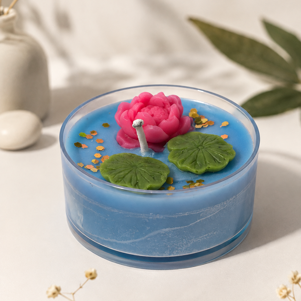 Blue Lotus Floating Candle