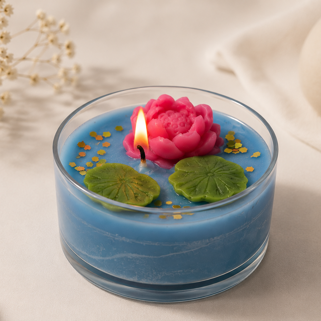 Blue Lotus Floating Candle